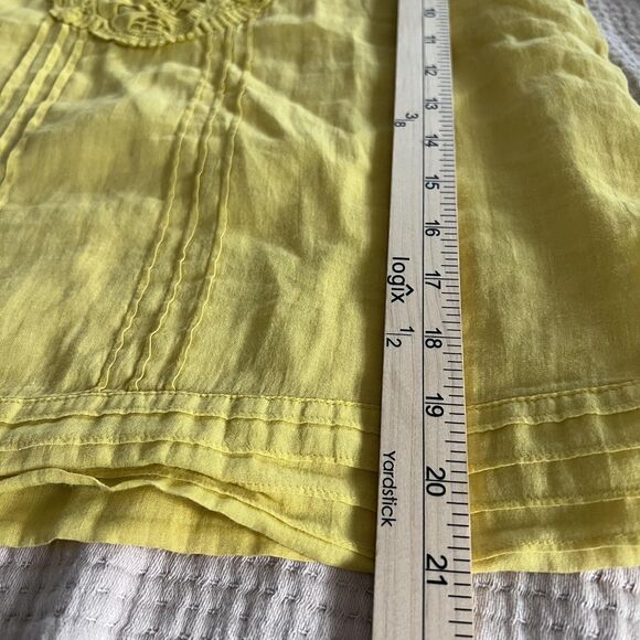 Zara Basic Shirt Womens Small Yellow Crochet Lace Bib Sleeveless Embroidered - Picture 10 of 10